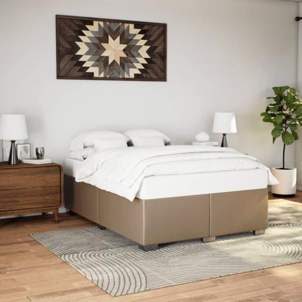 ARDEBO.de - Bettgestell Cappuccino-Braun 160x200 cm Kunstleder