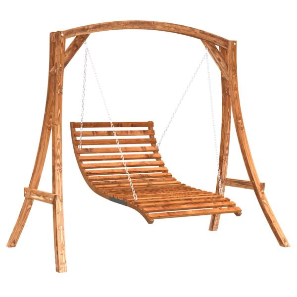 Hollywoodschaukel Massivholz Fichte mit Teak-Finish