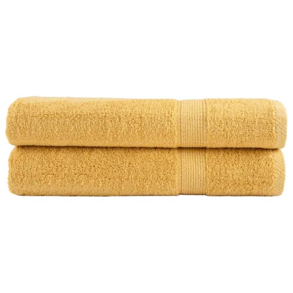 ARDEBO.de - Premium Handtücher SOLUND 2 Stk. Gold 100x200 cm 600 g/m²