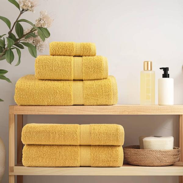 Premium Handtücher SOLUND 2 Stk. Gold 100x200 cm 600 g/m²