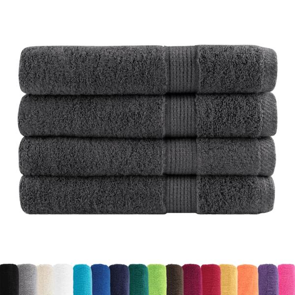 Premium Saunatücher SOLUND 4 Stk. Anthrazit 80x200 cm 600 g/m²