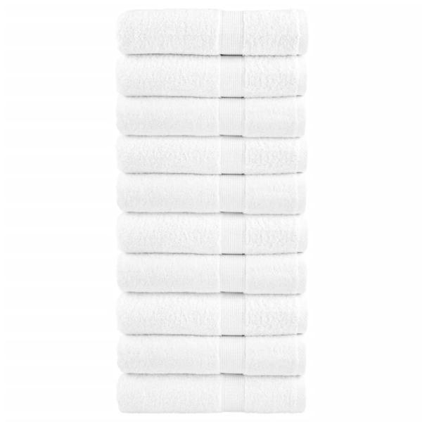 ARDEBO.de - Premium Badetücher SOLUND 10 Stk. Weiß 100x150 cm 600 g/m²
