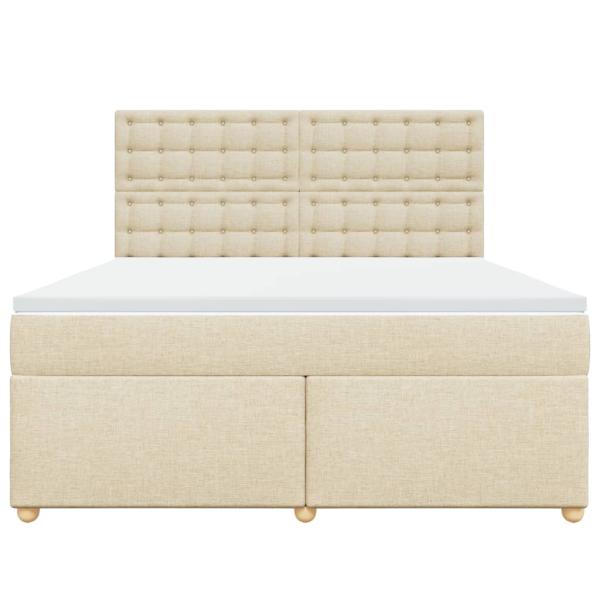 Boxspringbett mit Matratze Creme 180x200 cm Stoff