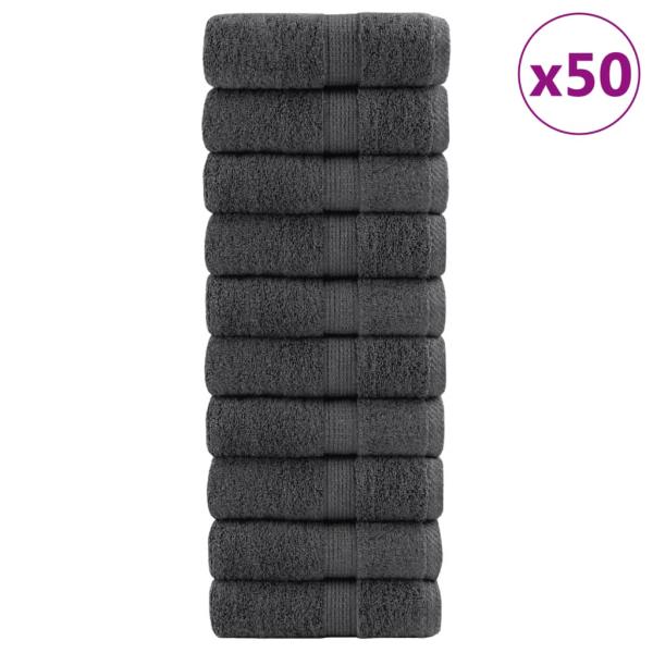 ARDEBO.de - Premium Gästetücher SOLUND 50 Stk. Anthrazit 30x50 cm 600 g/m²