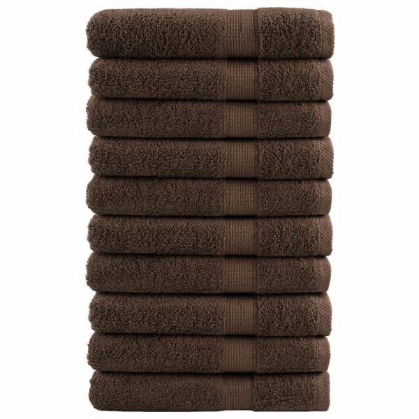 ARDEBO.de - Premium Handtücher SOLUND 10 Stk. Braun 100x200 cm 600 g/m²