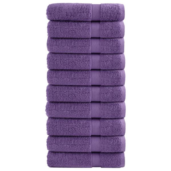 ARDEBO.de - Premium Badetücher SOLUND 10 Stk. Lila 100x150 cm 600 g/m²