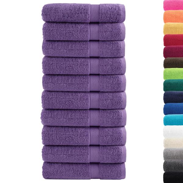 Premium Badetücher SOLUND 10 Stk. Lila 100x150 cm 600 g/m²