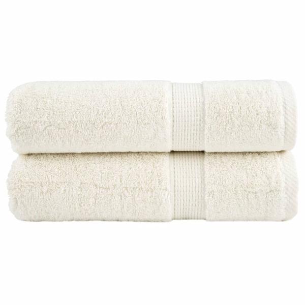 ARDEBO.de - Premium-Handtücher SOLUND 2 Stk. Cremeweiß 50x100 cm 600 g/m²
