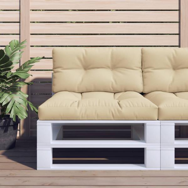 ARDEBO.de - Palettenkissen 2-tlg. Beige Stoff