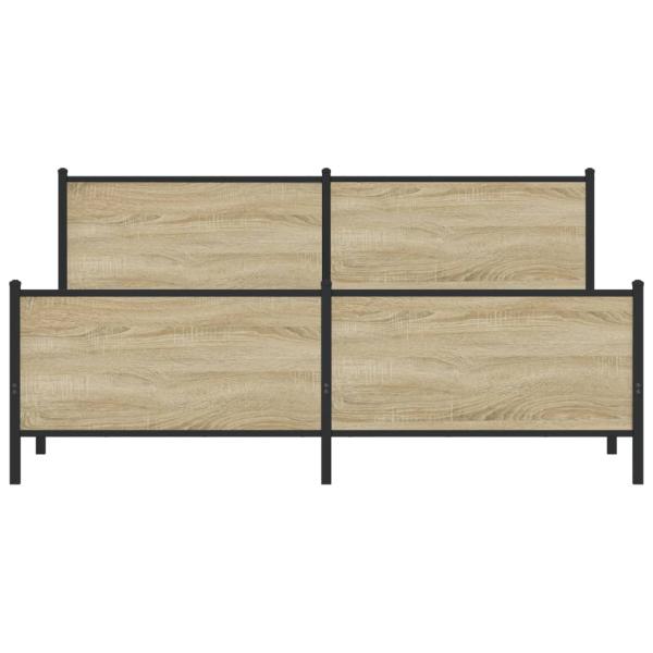 Metallbett ohne Matratze Sonoma-Eiche 183x213 cm