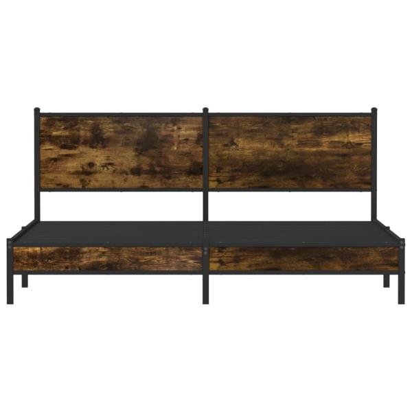 Metallbett ohne Matratze Räuchereiche 183x213 cm