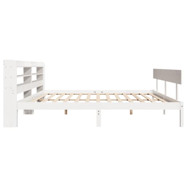 Massivholzbett ohne Matratze Weiß 180x200 cm Kiefernholz