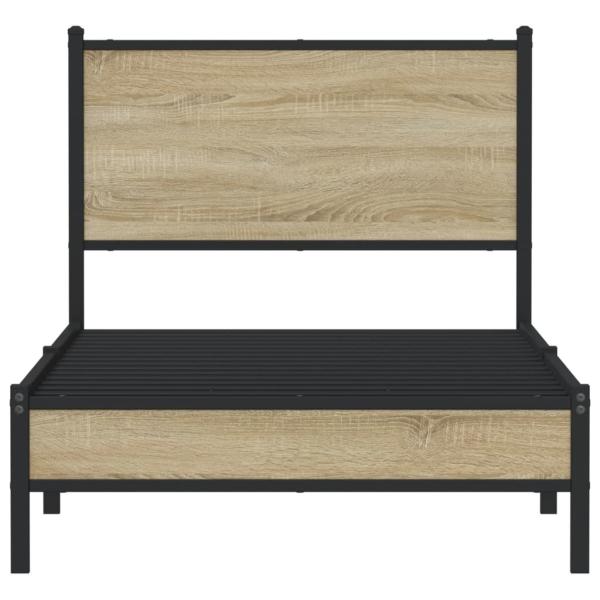 Metallbett ohne Matratze Sonoma-Eiche 90x200 cm