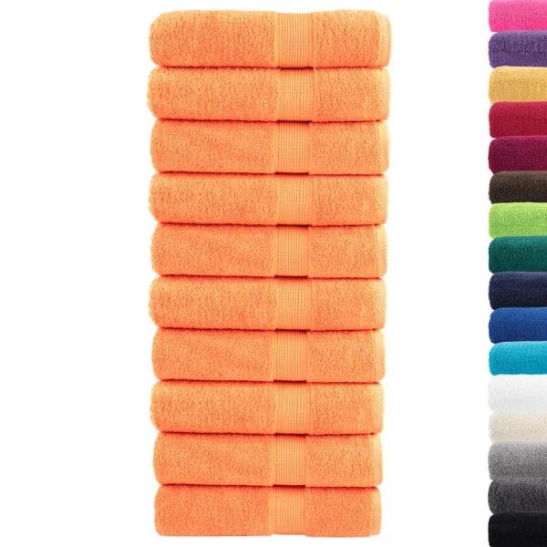 Premium-Duschtücher SOLUND 10 Stk. Orange 70x140 cm 600 g/m²