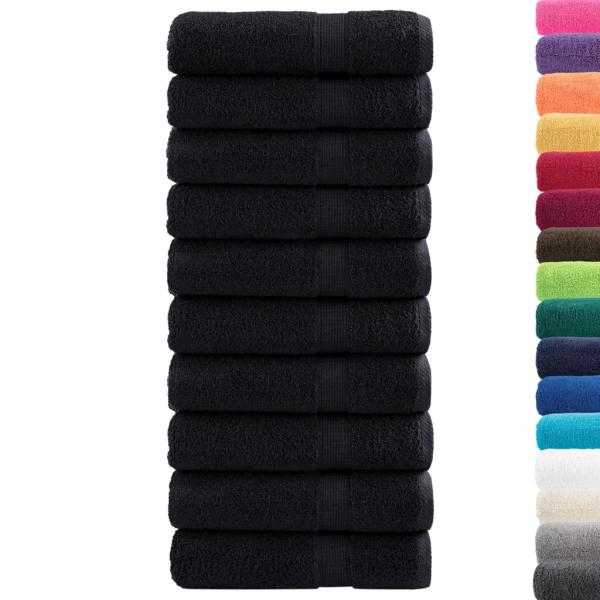 Premium Badetücher SOLUND 10 Stk. Schwarz 100x150 cm 600 g/m²