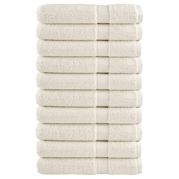ARDEBO.de - Premium-Saunatücher SOLUND 10 Stk. Cremeweiß 80x200 cm 600 g/m²
