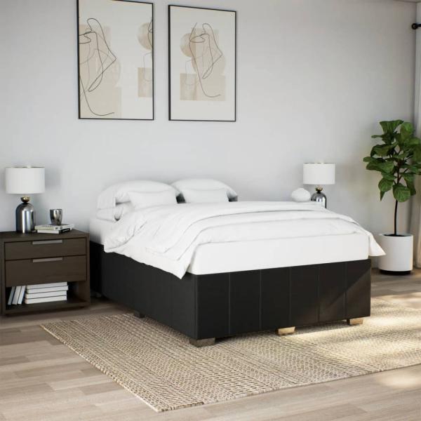 ARDEBO.de - Bettgestell ohne Matratze Schwarz 140x190 cm Stoff