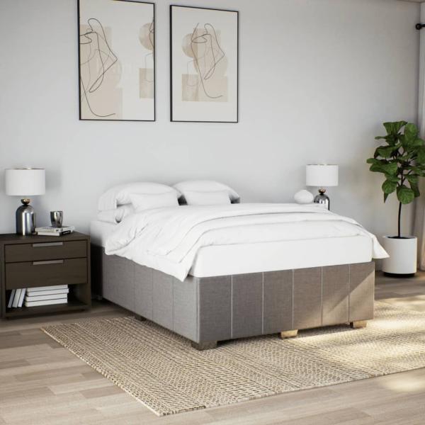 ARDEBO.de - Bettgestell ohne Matratze Taupe 140x200 cm Stoff