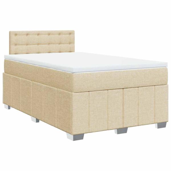Boxspringbett mit Matratze Creme 120x200 cm Stoff