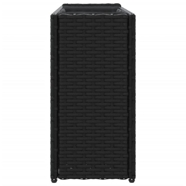 Hochbeet mit 2 Fächern Schwarz 90x20x40 cm Poly Rattan