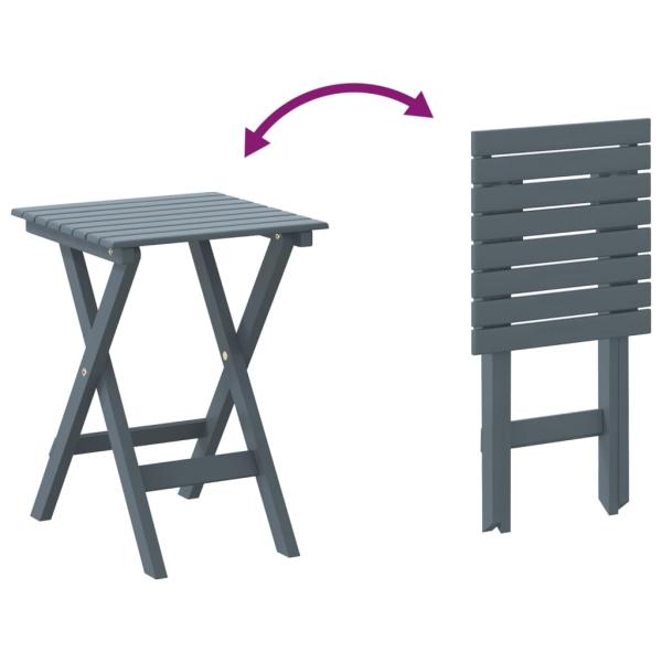 Schaukelst?hle 2 Stk. mit Klapptisch Grau Massivholz Pappel