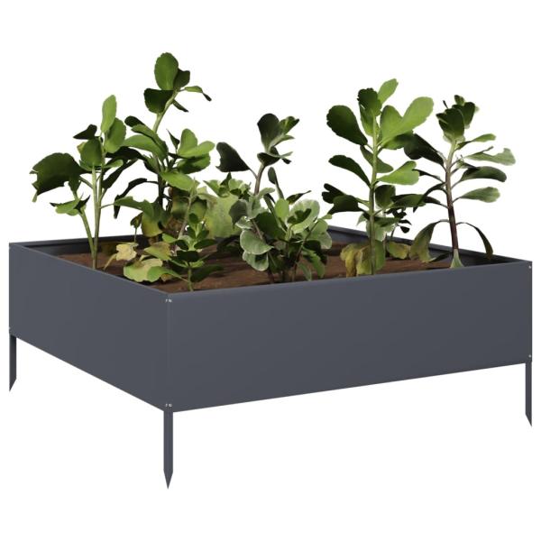 Hochbeet Anthrazit 100x100x41 cm Stahl