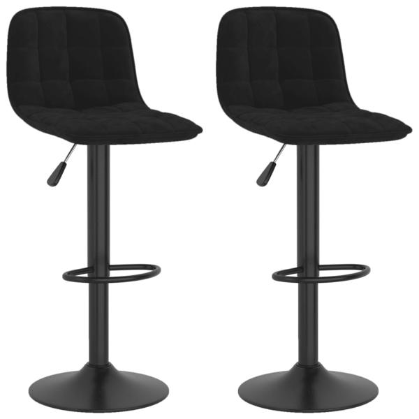Barhocker 2 Stk. Schwarz Samt