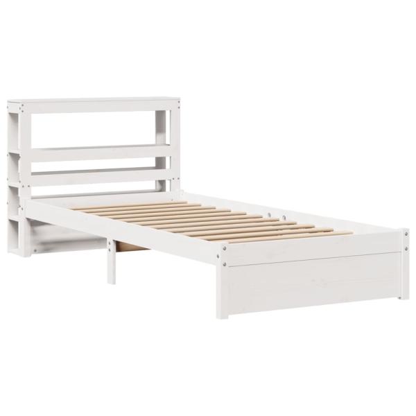 Bettgestell mit Kopfteil ohne Matratze Weiß 75x190 cm
