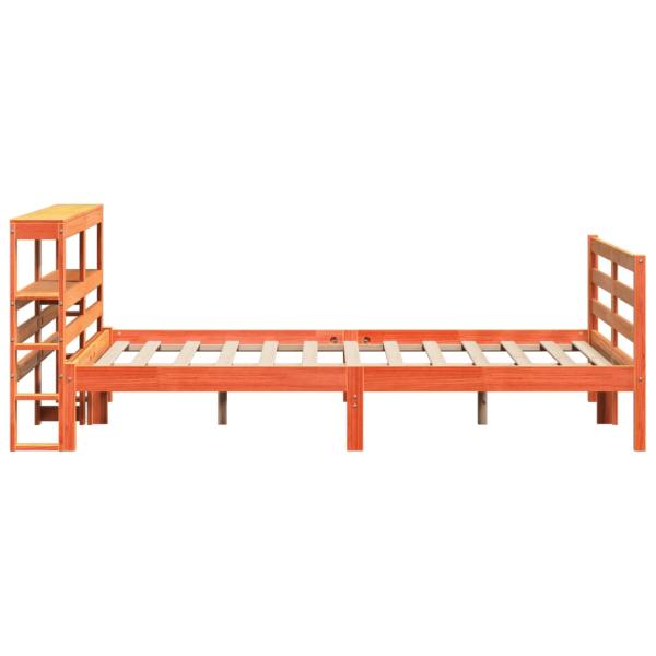 Massivholzbett ohne Matratze Wachsbraun 150x200 cm Kiefernholz