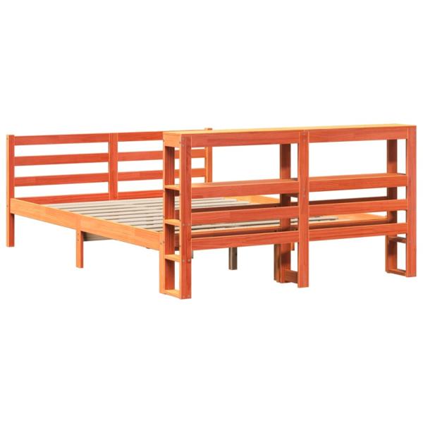 Massivholzbett ohne Matratze Wachsbraun 150x200 cm Kiefernholz