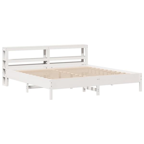 Massivholzbett ohne Matratze Weiß 200x200 cm Kiefernholz