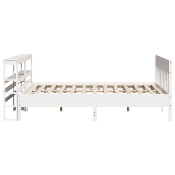 Massivholzbett ohne Matratze Weiß 200x200 cm Kiefernholz
