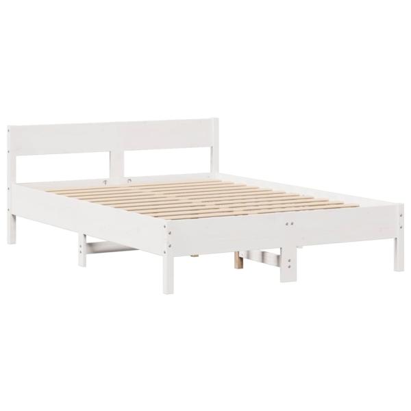 Massivholzbett ohne Matratze Weiß 120x190 cm Kiefernholz