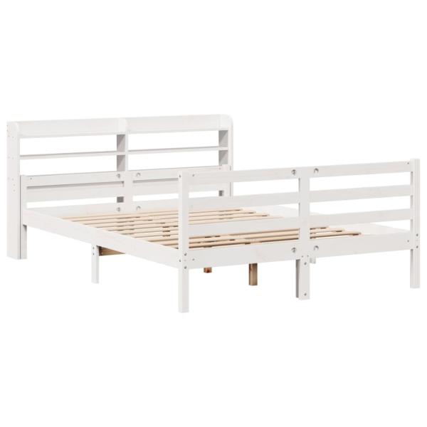 Bettgestell mit Kopfteil ohne Matratze Weiß 150x200 cm