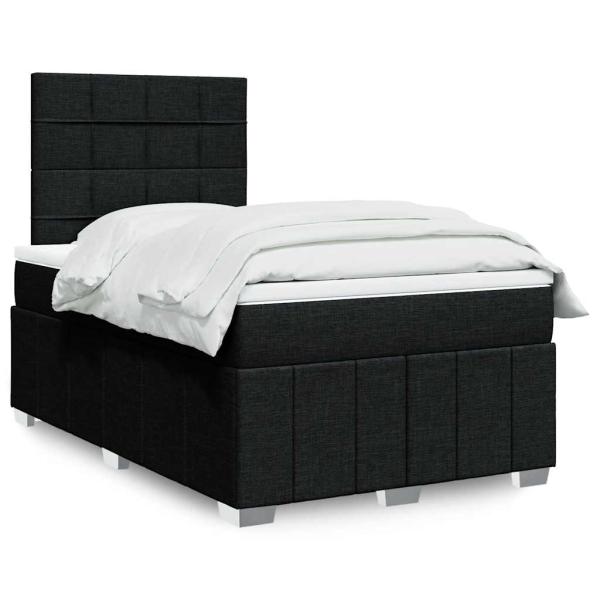 ARDEBO.de - Boxspringbett mit Matratze Schwarz 120x190 cm Stoff