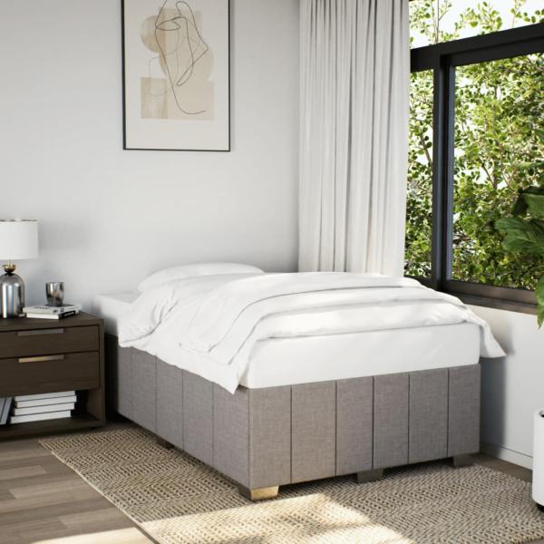 ARDEBO.de - Bettgestell ohne Matratze Taupe 120x190 cm Stoff