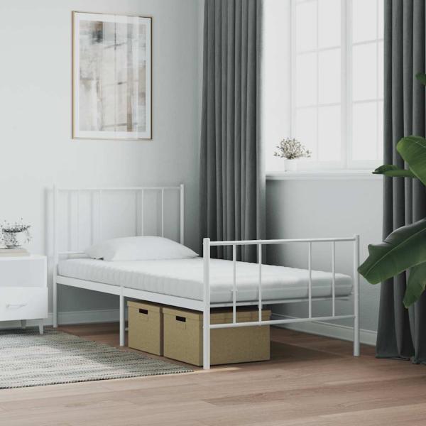 Schaumstoffmatratze Weiß 90x210 cm 7-Zonen Härtegrad 20 ILD