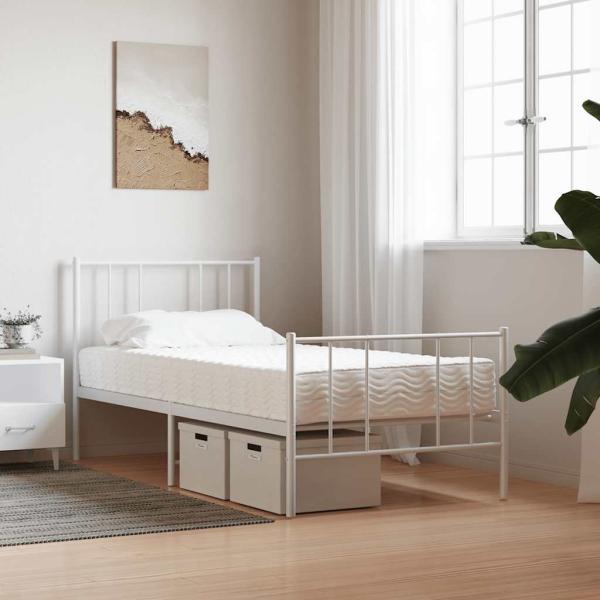 Schaumstoffmatratze Weiß 90x220 cm Härtegrad H2 H3