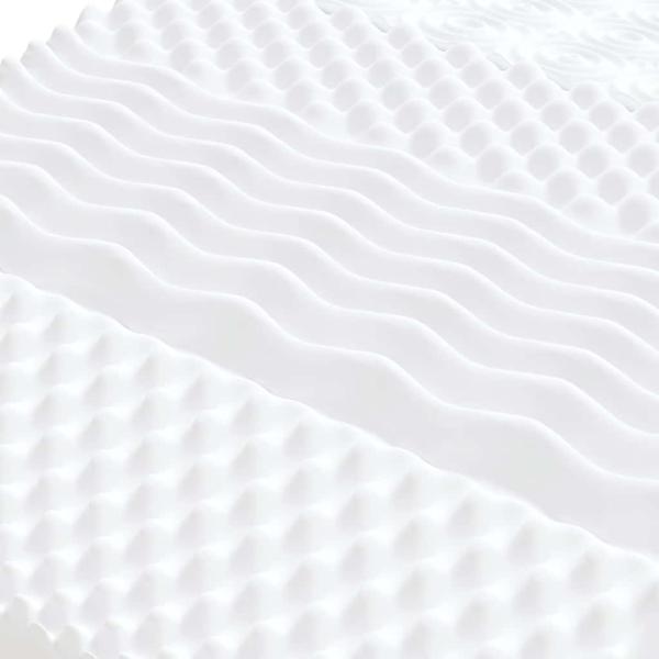 Schaumstoffmatratze Weiß 160x210 cm 7-Zonen Härtegrad 20 ILD