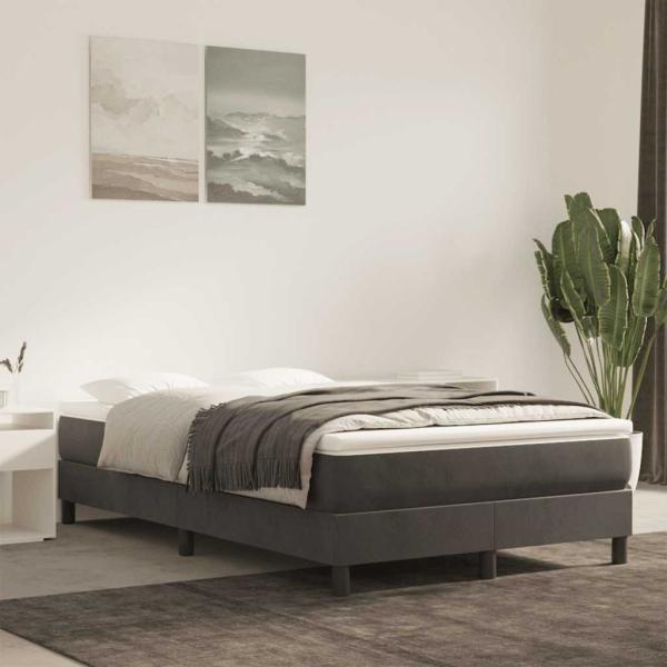 ARDEBO.de - Taschenfederkernmatratze Mittel Dunkelgrau 140x210x20 cm Samt