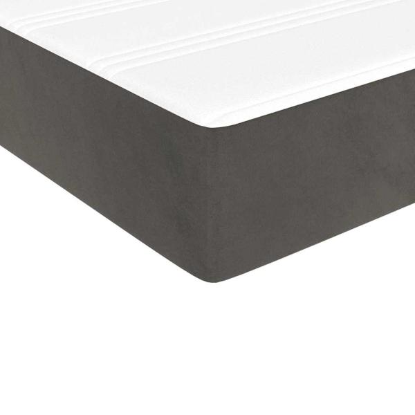 Taschenfederkernmatratze Mittel Dunkelgrau 80x220x20 cm Samt