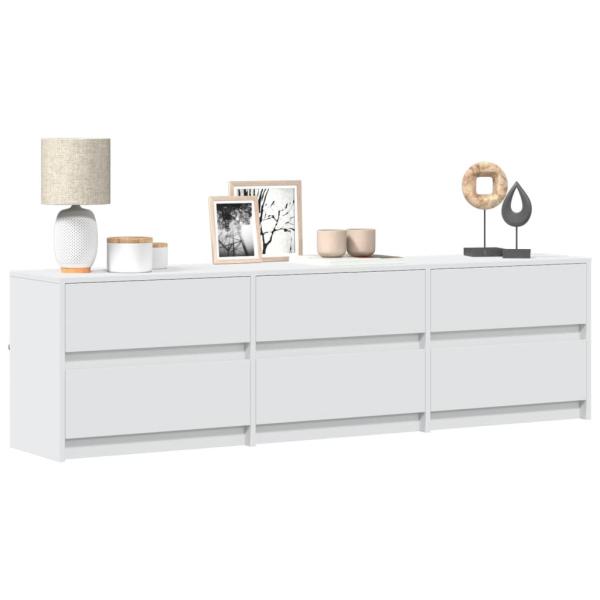 ARDEBO.de - TV-Schrank mit LED-Beleuchtung Weiß 180x34x50 cm Holzwerkstoff