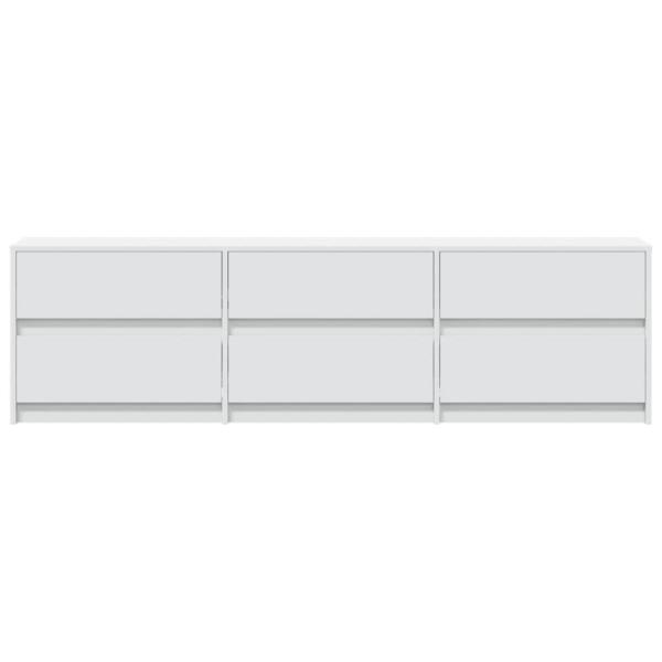 TV-Schrank mit LED-Beleuchtung Weiß 180x34x50 cm Holzwerkstoff