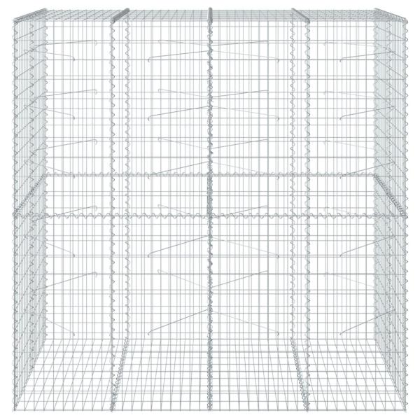 Gabione mit Deckel 200x100x200 cm Verzinktes Eisen