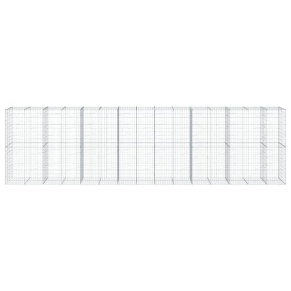 Gabione mit Deckel 750x100x200 cm Verzinktes Eisen