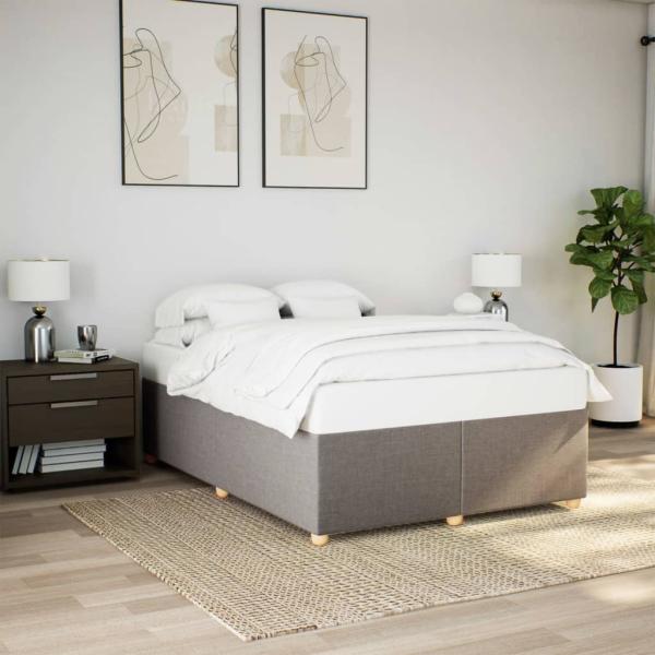 ARDEBO.de - Bettgestell ohne Matratze Taupe 160x200 cm Stoff