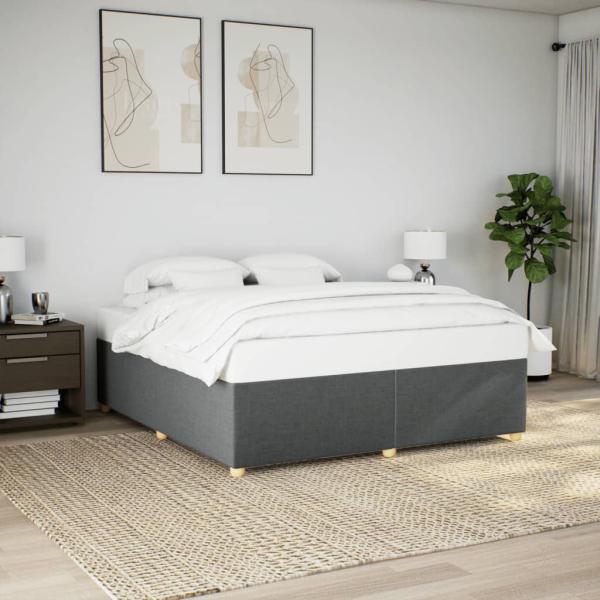 ARDEBO.de - Bettgestell ohne Matratze Dunkelgrau 180x200 cm Stoff