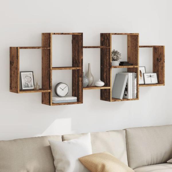 ARDEBO.de - Wandregal Altholz-Optik 159x18x65 cm Holzwerkstoff