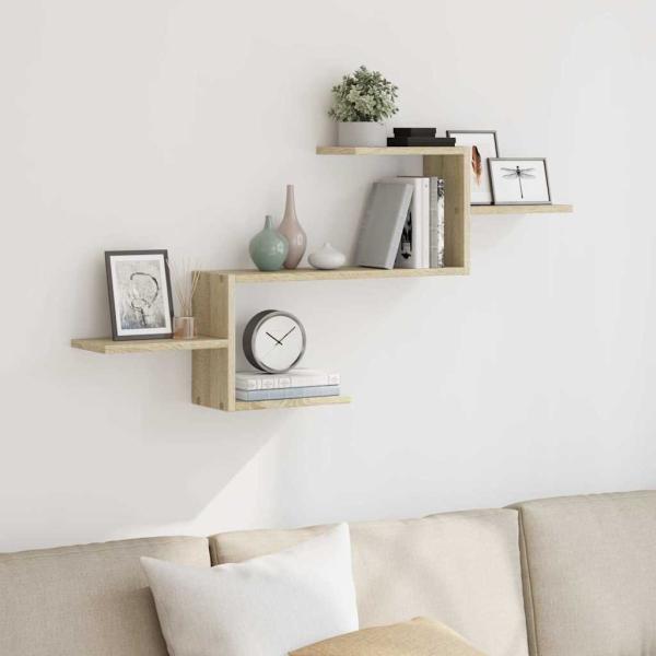 ARDEBO.de - Wandregal Sonoma-Eiche 104x15x49 cm Holzwerkstoff
