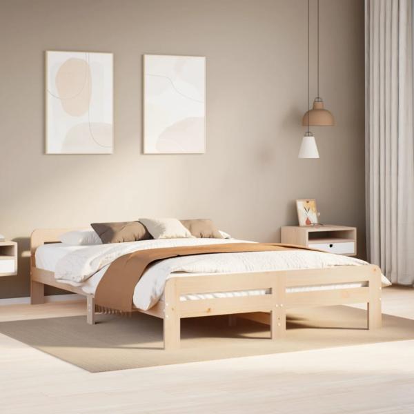 ARDEBO.de - Massivholzbett ohne Matratze 150x200 cm Kiefernholz